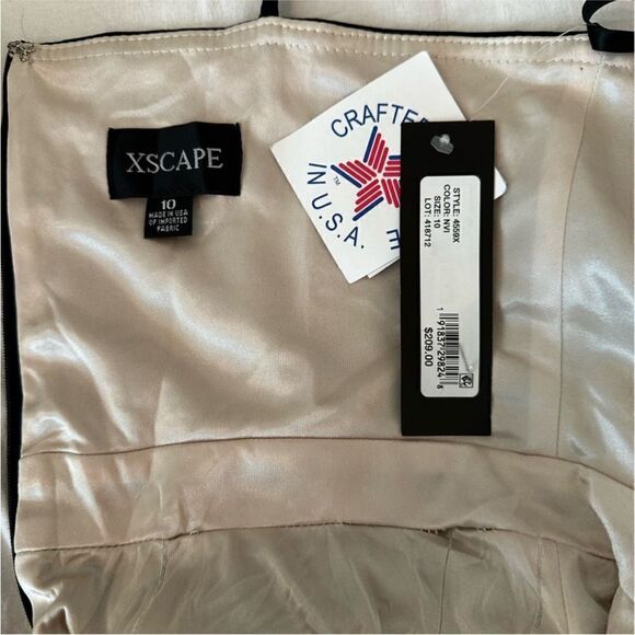 NWT Xscape "APRIL" LONG JERSEY KNIT
TWO TONED ASYMMETRICAL STRAP DRESS - Picture 8 of 8